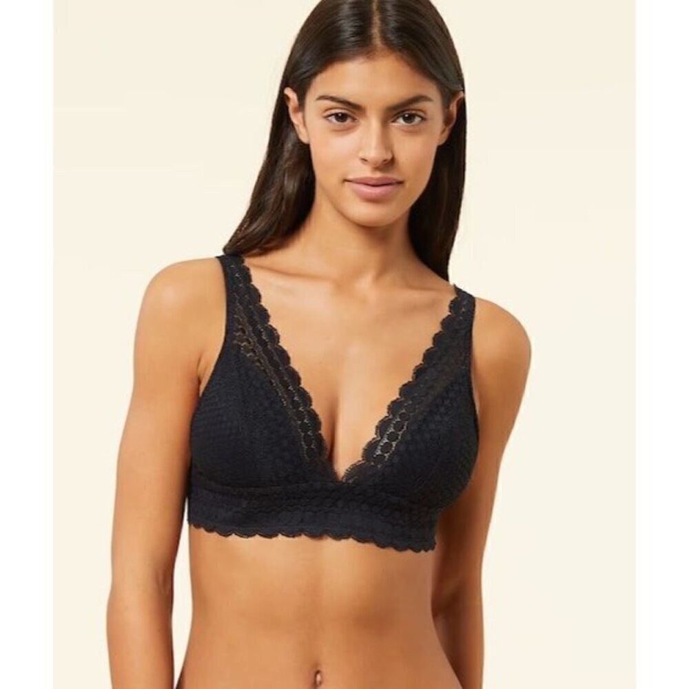 Etam Black Lace Cherie Cherie Bralette, 36 DD